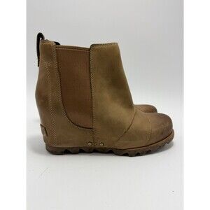 SOREL Lea Wedge Ankle Boots In Elk Curry Tan Women’s Size 7 Waterproof Leather